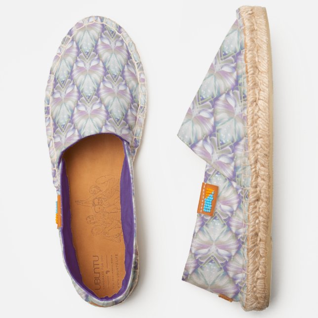 Pastel Purple Oracle Owl Pattern Espadrilles (Side)
