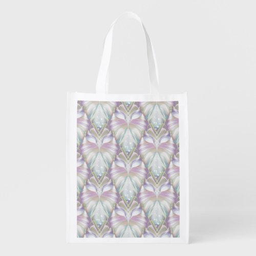 Pastel Purple Oracle Owl Pattern Grocery Bag