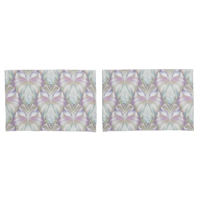 Pastel Purple Oracle Owl Pattern Pillow Case (Front-Set)