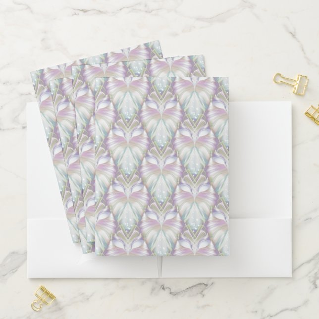 Pastel Purple Oracle Owl Pattern Pocket Folder (In Situ)