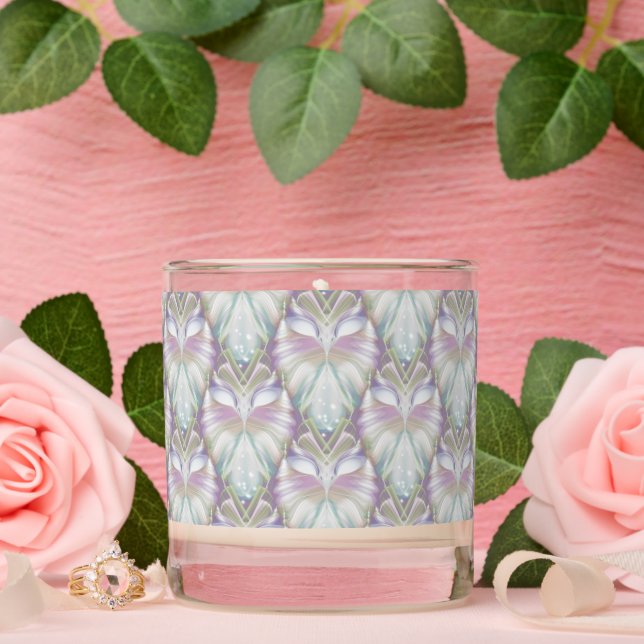 Pastel Purple Oracle Owl Pattern Scented Candle (Wedding)