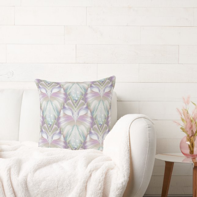 Pastel Purple Oracle Owl Pattern Throw Pillow (Couch)