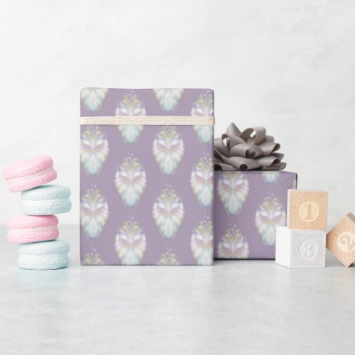 Pastel Purple Oracle Owl Pattern Wrapping Paper