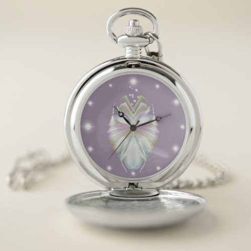 Pastel Purple Oracle Owl Pocket Watch