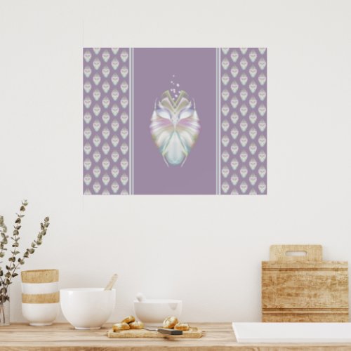 Pastel Purple Oracle Owl Poster