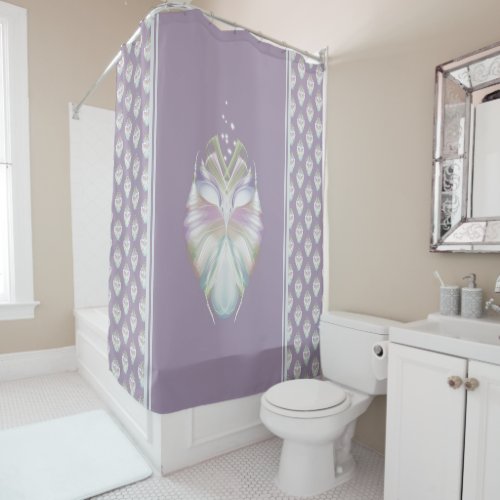 Pastel Purple Oracle Owl Shower Curtain