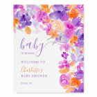 Pastel purple orange floral welcome baby shower