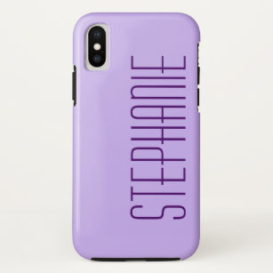 Pastel Purple, Personalized Name, Sturdy iPhone X Case