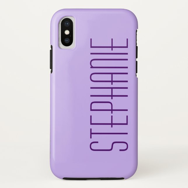 Pastel Purple, Personalized Name, Sturdy Case-Mate iPhone Case (Back)