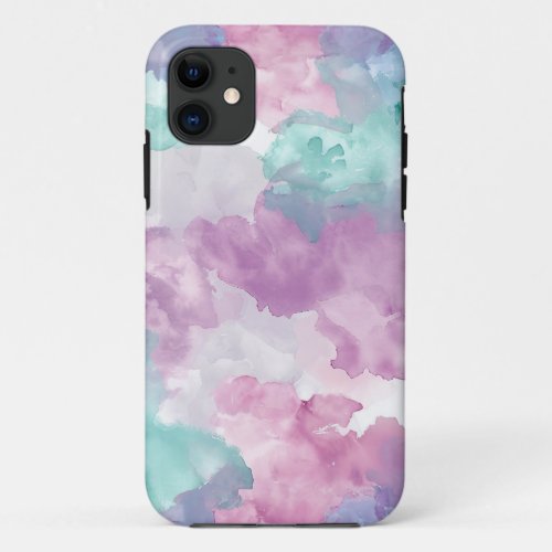 Pastel Purple Pink and Teal Watercolor Phone Case