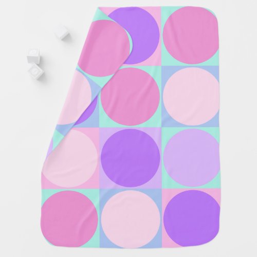 Pastel Purple Pink Aqua Geometric Circle Shape Art Baby Blanket