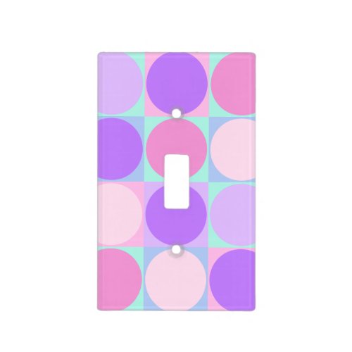 Pastel Purple Pink Aqua Geometric Circle Shape Art Light Switch Cover