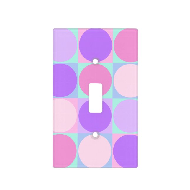 Pastel Purple Pink Aqua Geometric Circle Shape Art Light Switch Cover | Zazzle