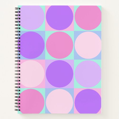 Pastel Purple Pink Aqua Geometric Circle Shape Art Notebook