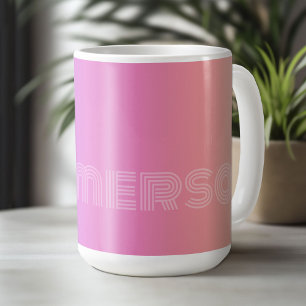 Pastel Purple Pink Coral Ombre - huge monogram Coffee Mug