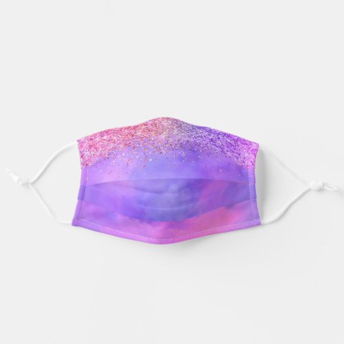 Pastel Purple Pink Fun Holographic Rainbow Glitter Adult Cloth Face Mask
