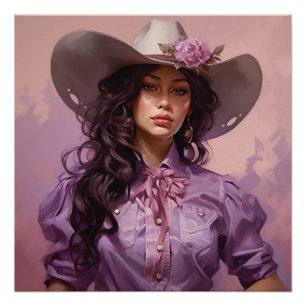Pastel Purple Plains : Cowgirl Wall Art