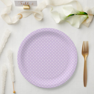Pastel Purple Polkadot Baby Shower Paper Plates