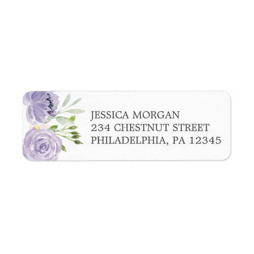Pastel Purple Return Address Label