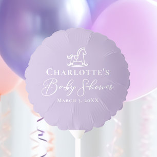Pastel Purple Rocking Horse Baby Shower Custom Balloon