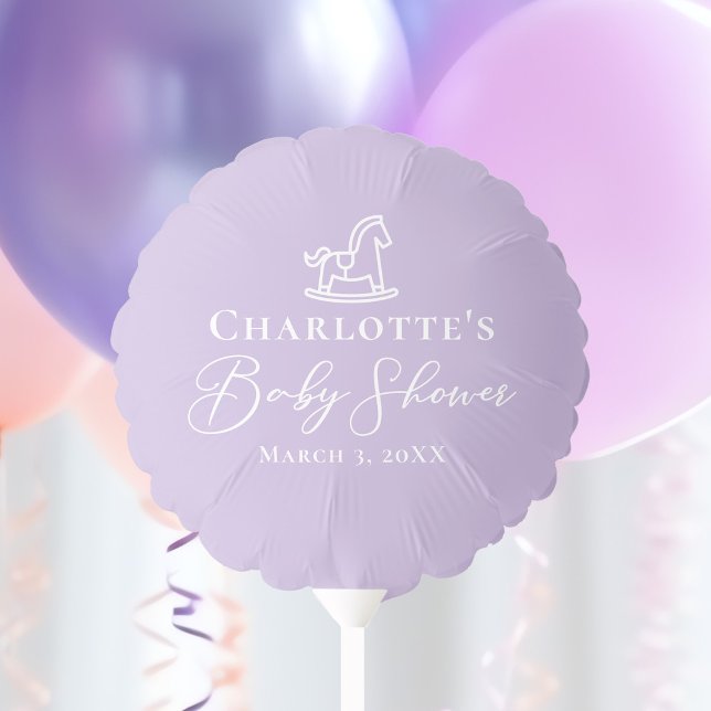 Pastel Purple Rocking Horse Baby Shower Custom Balloon (Creator Uploaded)