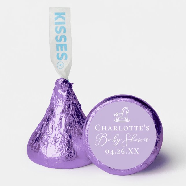 Pastel Purple Rocking Horse Baby Shower Custom Hershey®'s Kisses® (Front)