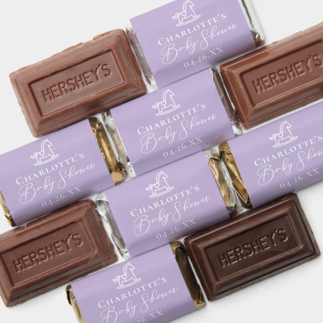 Pastel Purple Rocking Horse Baby Shower Custom Hershey's Miniatures (Assorted)