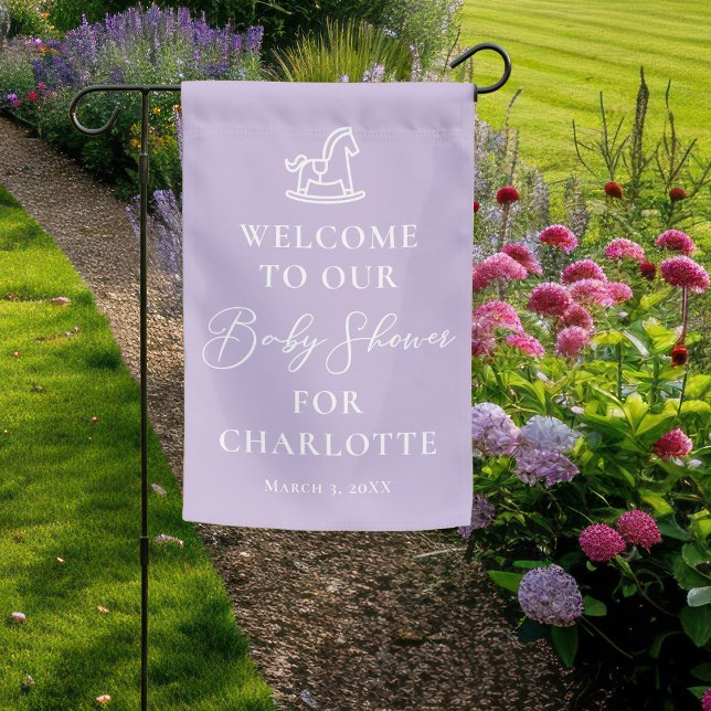 Pastel Purple Rocking Horse Custom Baby Shower Garden Flag (Creator Uploaded)