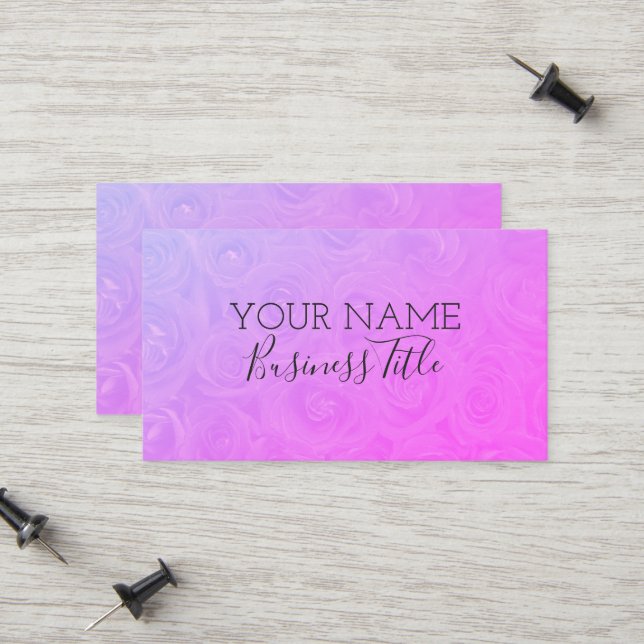 Pastel Purple Roses Name Business Title, ZEA Calling Card (Front/Back In Situ)