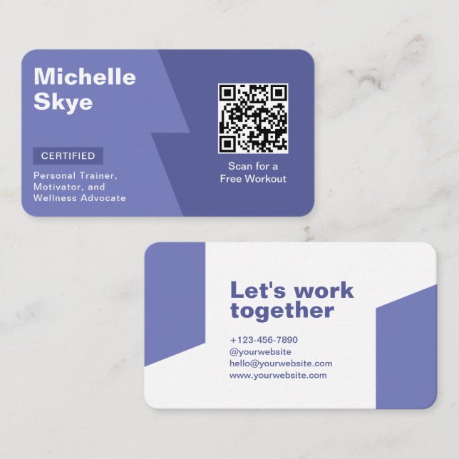 Pastel Purple Royal Purple Color Style Business Card (Front/Back)