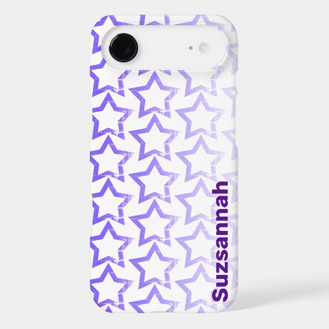Pastel Purple Rustic Star Pattern Personalized Case-Mate iPhone Case (Back)