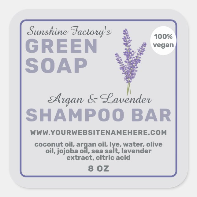 Pastel Purple Shampoo Bar Label (Front)