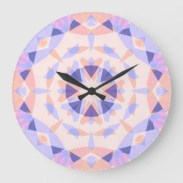 Pastel Purple Soft Peach Pink Star Dopamine Decor Large Clock