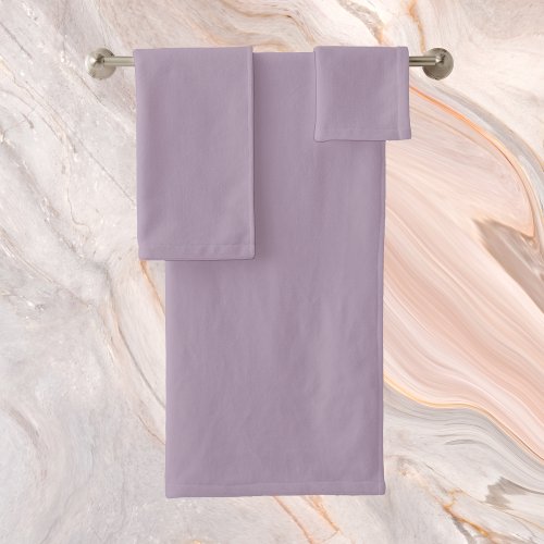 Pastel Purple Solid Color Bath Towel Set