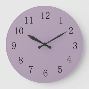Pastel Purple Solid Color Large Clock