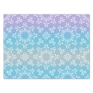 Pastel Purple Teal Ombre Iridescent Elegant Ornate Tissue Paper