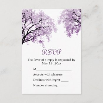 Pastel Purple Trees - Rsvp Card by AJsGraphics at Zazzle
