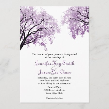 Pastel Purple Trees - Wedding Invitations