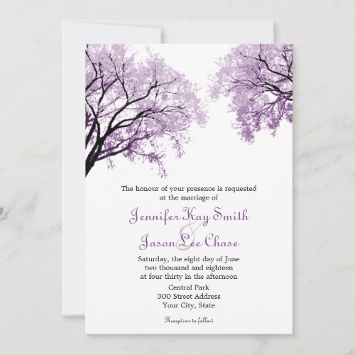 Pastel Purple Trees - Wedding Invitations