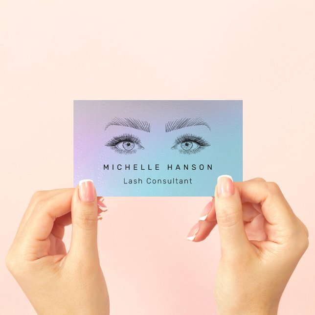 Pastel Purple Turquoise sketched Eyes Lashes Business Card (Creator Uploaded)