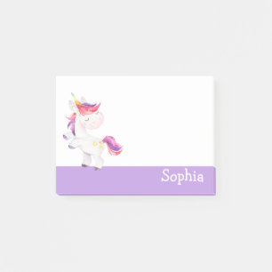 Pastel Purple Unicorn Cute Personalized Post-it Notes