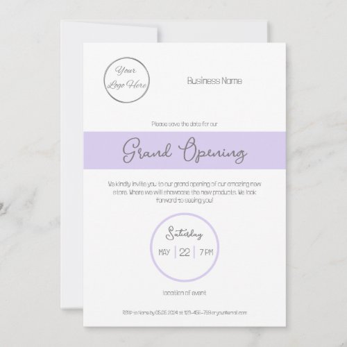 Pastel purple versatile feminine business event invitation
