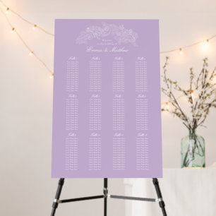 Pastel Purple Victorian Wedding Seating Chart Foam Board