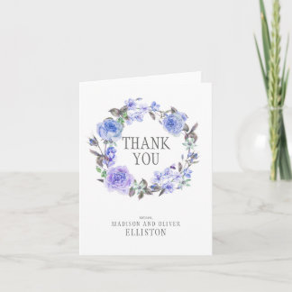 Pastel Purple Watercolor Floral  | Thank You Card