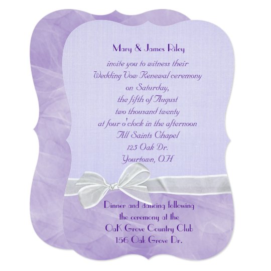 Pastel Purple Wedding Vow Renewal Ceremony Invitation