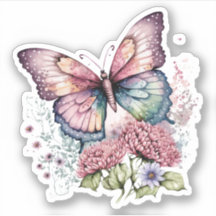 Pastel Purple Whimsical Butterfly Sticker