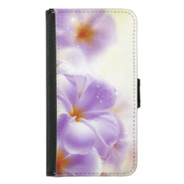 Pastel Purple &amp; White Dreamy Floral Design Samsung Galaxy S5 Wallet Case