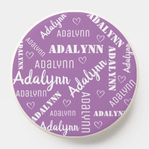 Pastel Purple Word Art Cloud Heart Name Custom PopSocket