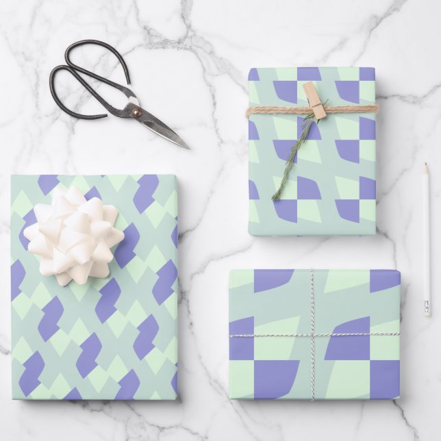 Pastel Purpliana 4 pattern Wrapping Paper Sheets (Front)