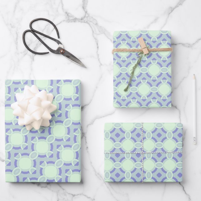 Pastel Purpliana 6 pattern Wrapping Paper Sheets (Front)